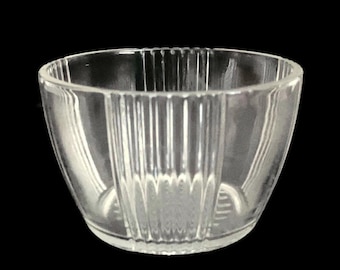 Vintage Ribbed Glass Mayonnaise Mixer Jar Base | Art Deco Kitchen Prep Bowl