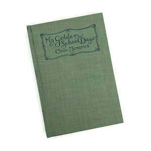 1911 School Memory Book | Art Deco Scrapbook | My Golden School Days | Antique Class Journal | Original Box | Rare Ephemera