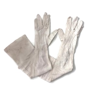 Vintage Ivanhoe 1920s White Nylon Gloves | Elbow Length | Antique Accessory