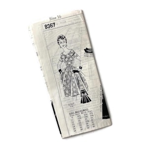 Vintage 1950s Patt-O-Rama Dress Pattern 8367 | Uncut Mail Order Sewing | Size 16 Bust 36 | Mid Century Fashion | Complete Set
