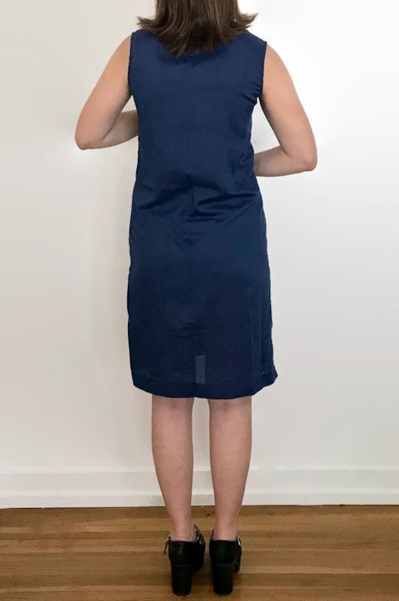 Vintage NPC Fashions Sleeveless Navy Shirtdress - image 3