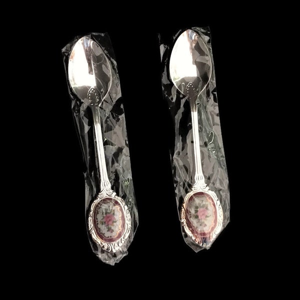 Vintage Rose Cameo Teaspoons