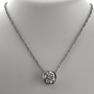 1ct Half-Bezel Gold Diamond Slider Necklace