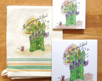 Asparagus Choir Kitchen Towel