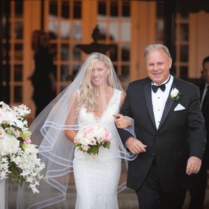 Cathedral Wedding Veil: Double Horsehair Trim, Handmade USA