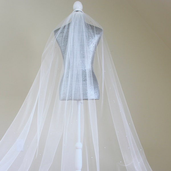 Swarovski Crystals Veil, One Tier Veil, Crystals all over the veil