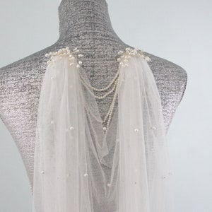 Boho Draped Veil | Pearl Boho Veil | Draped Veil | Boho Bridal Veil | Boho Wedding Veil | Draped Bohemian Veil | Chapel Veil | Shoulder Veil