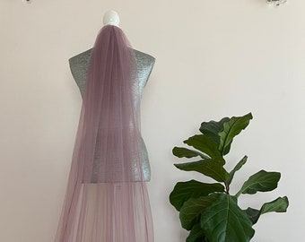 Cathedral Lavender Color Veil | Raw Edge Soft Veil | Chapel Veils |