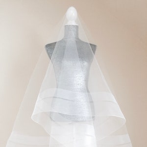 Double Horsehair Trim Wedding Veil, Double Trim Horsehair Veil, 3 inch HorseHair Wedding Veils, Cathedral Veil