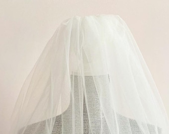 BLUSHER VEIL TWO tier veil made of Illusion tulle