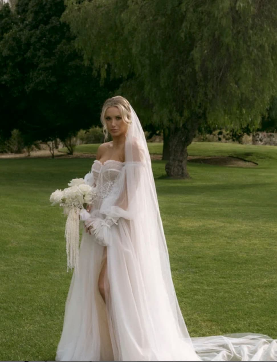 NWT 108 inch raw edge white wedding veil Cathedral Wedding Veil: Soft English Net, Raw Edge, 108  main image 4
