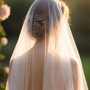 Soft veil no gather at the comb mantilla veil