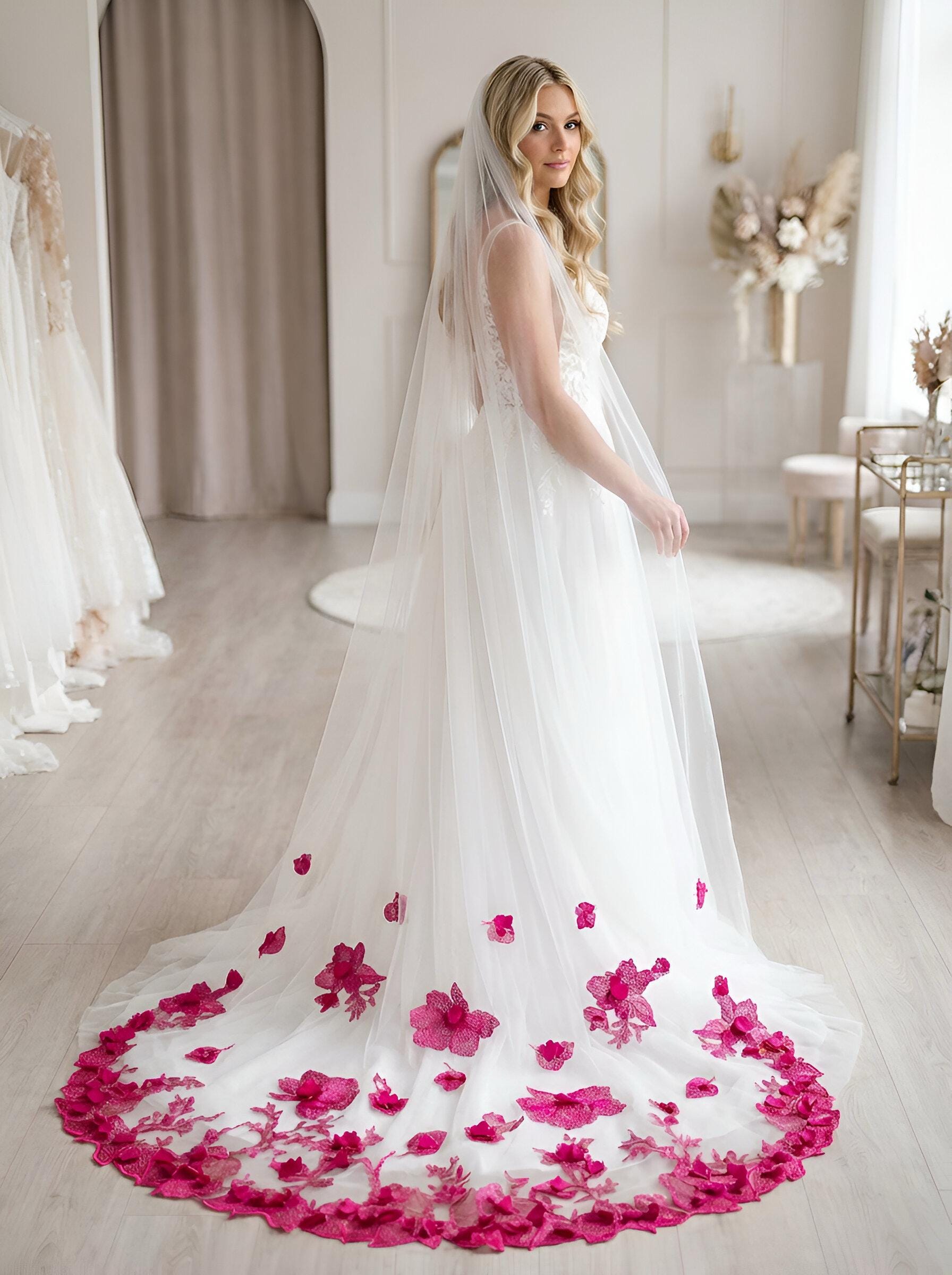 【新品】 NOTREémor tulle veil tops pink YAEISM Pink Wedding Veil 2 Tier Tulle Double Layers Bridal Veil