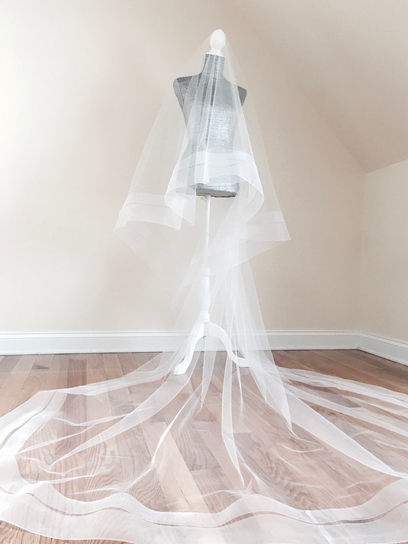 Double Horsehair Trim Wedding Veil Double Trim Horsehair Etsy