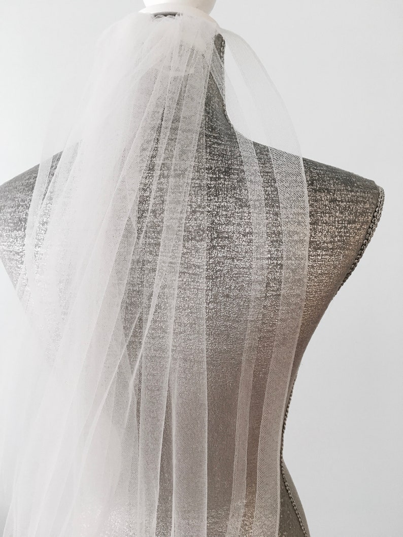 Wedding Horsehair Veil Double Trim Soft Tulle Veil Etsy