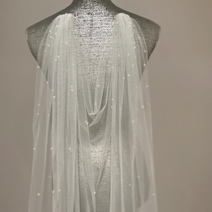 boho draped veil pearl boho veil draped veil boho bridal veil boho wedding veil draped bohemian veil capel veil shoulder veil