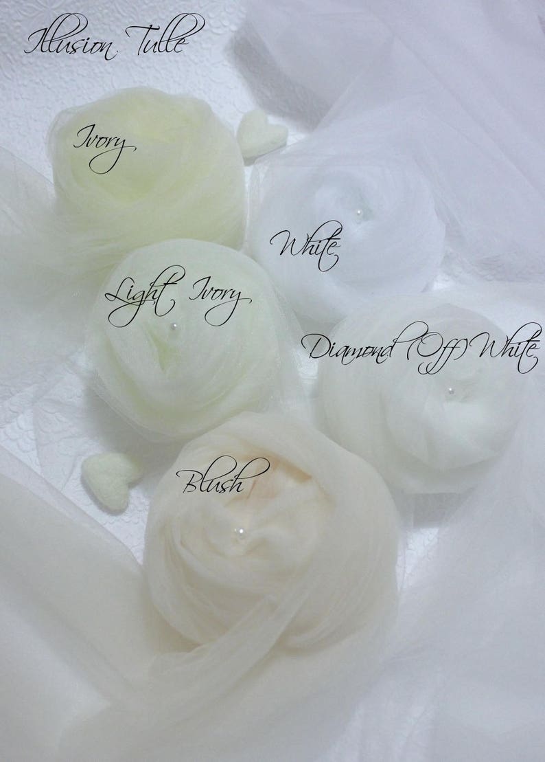 SALE Horsehair trim veil Double Trim Off White Color image 4