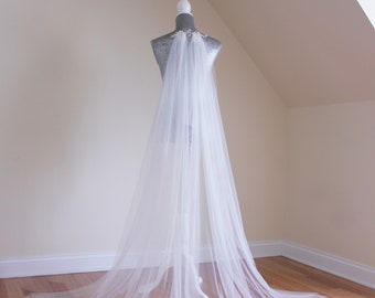 Cape Veil | Bohemian Bridal Veil | Boho Wedding Veil | Draped Bohemian Veil | Vintage Veil | Cathedral Custom Veil