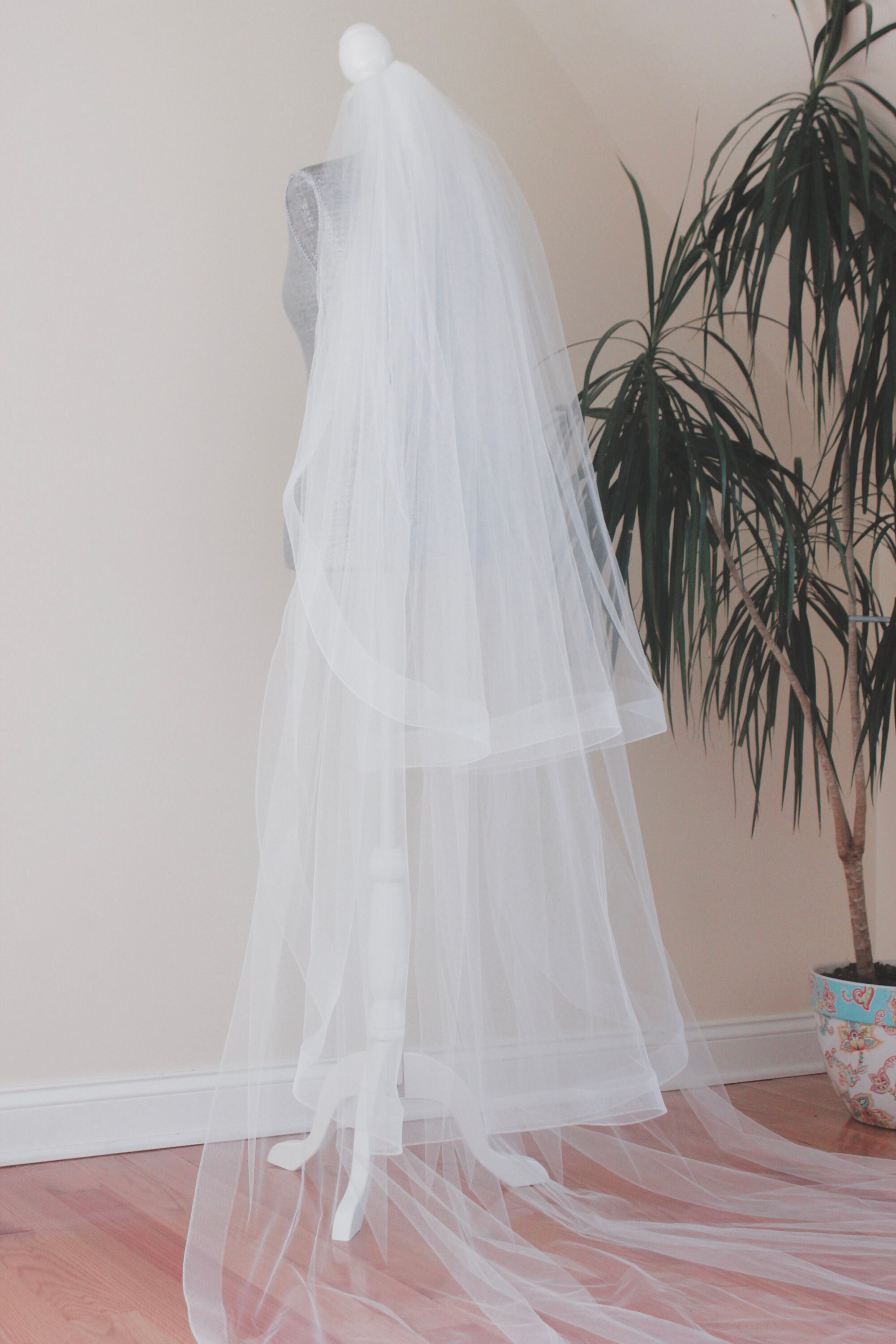 Three Tier Horsehair Wedding Veil: Soft Bridal Tulle - Etsy display picture 1