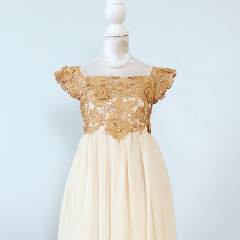 gold lace flower girl dresses