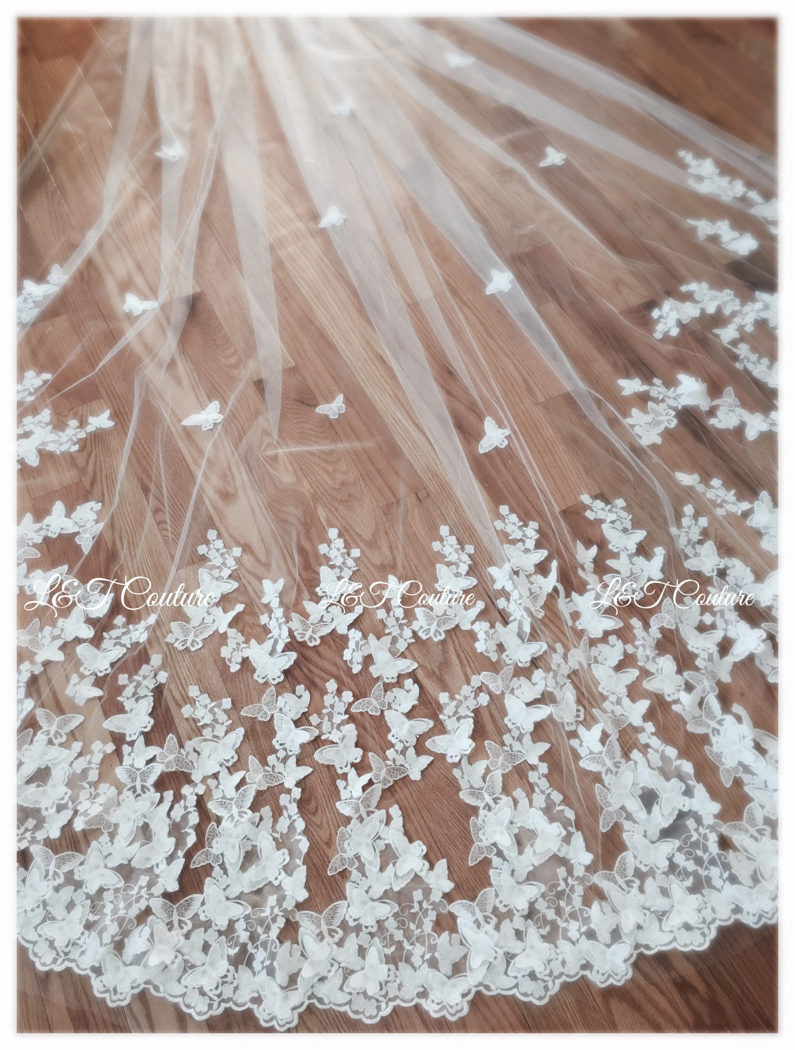 Butterfly Wedding Veil Cathedral Wedding Veils Chapel Veil Etsy