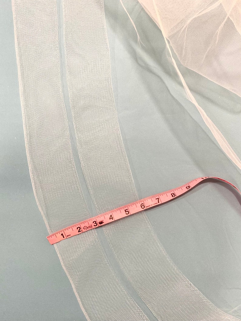 SALE Horsehair trim veil Double Trim Off White Color image 2