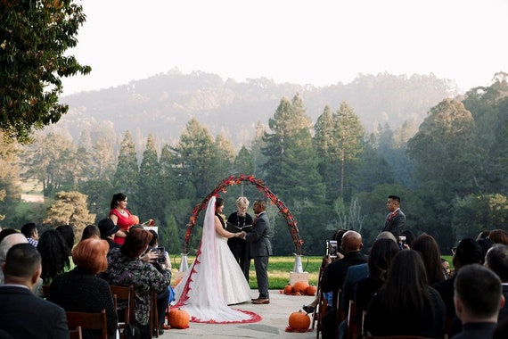 Red and 2024 white wedding veils