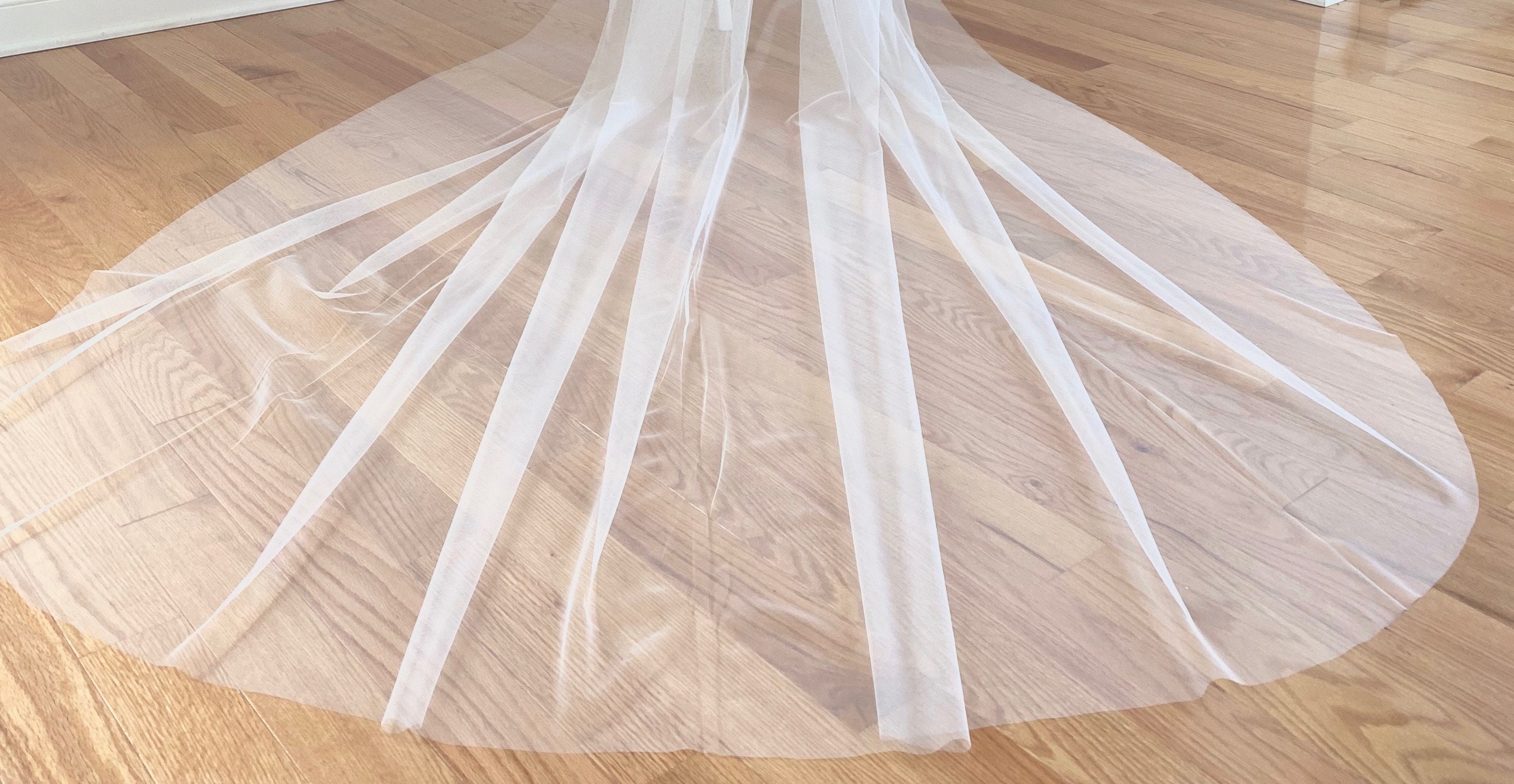 NEW cathedral wedding veil, soft english net, raw edge, 108” wide il_fullxfull.6299163027_bwiv.  main image 2