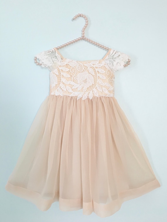 champagne colored flower girl dresses