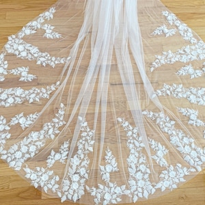 Floral Lace Soft Veil Cathedral