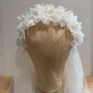 Juliet cap veil headpiece veil bohemian wedding veil unique bespoke headpiece soft english net veil