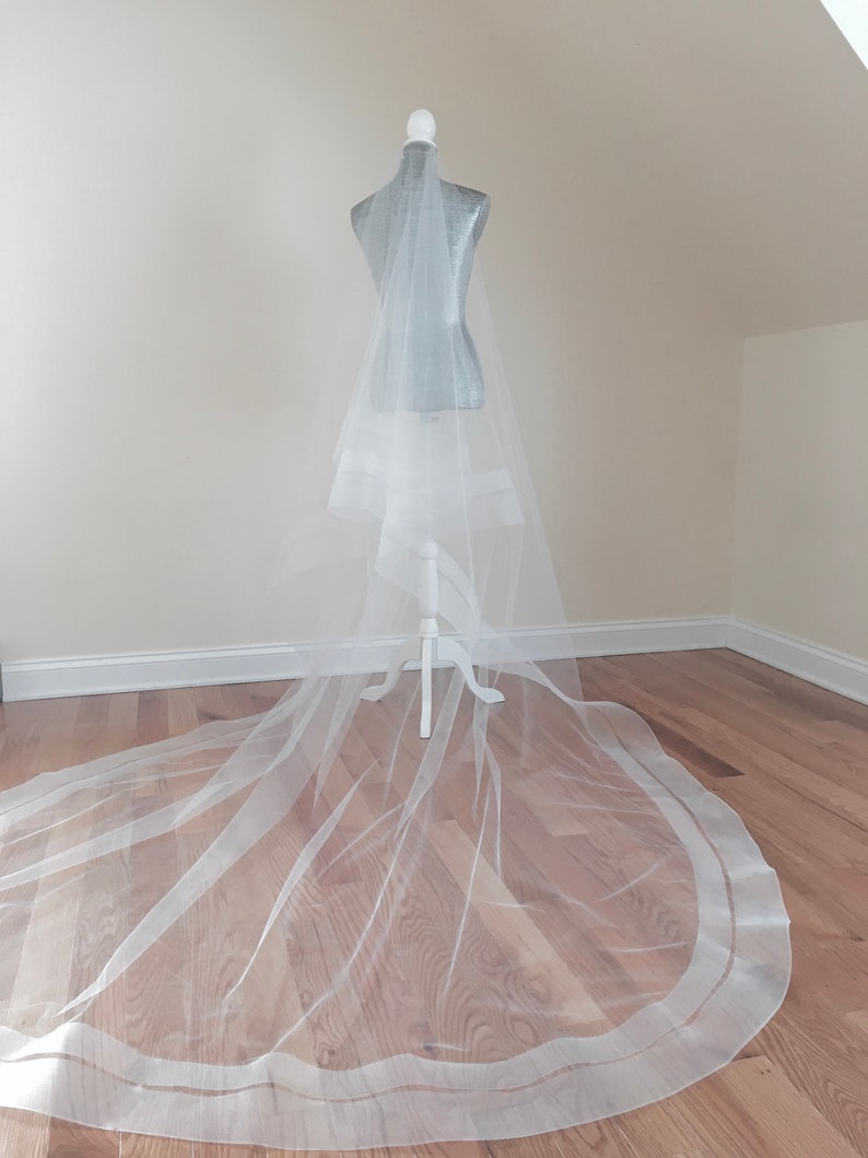 Double Horsehair Trim Wedding Veil Double Trim Horsehair Etsy