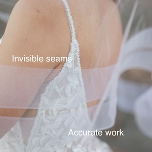 SALE Horsehair trim veil Double Trim Off White Color image 1