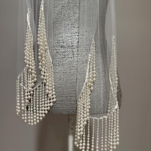 bridal scarf with pearls luxury bridal scarf long wedding scarf