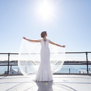 Cathedral Length Bridal Cape: Silky Tulle Wedding Veil
