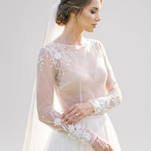 Sobrevestido de encaje floral para vestido de novia: superposición de prendas separadas para novias