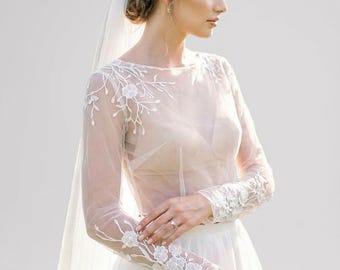 Floral Lace Wedding Dress Topper: Bridal Separates Overlay