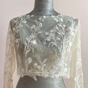 Champagne Ivory Lace Top, Bridal Separates, Crop Tops,