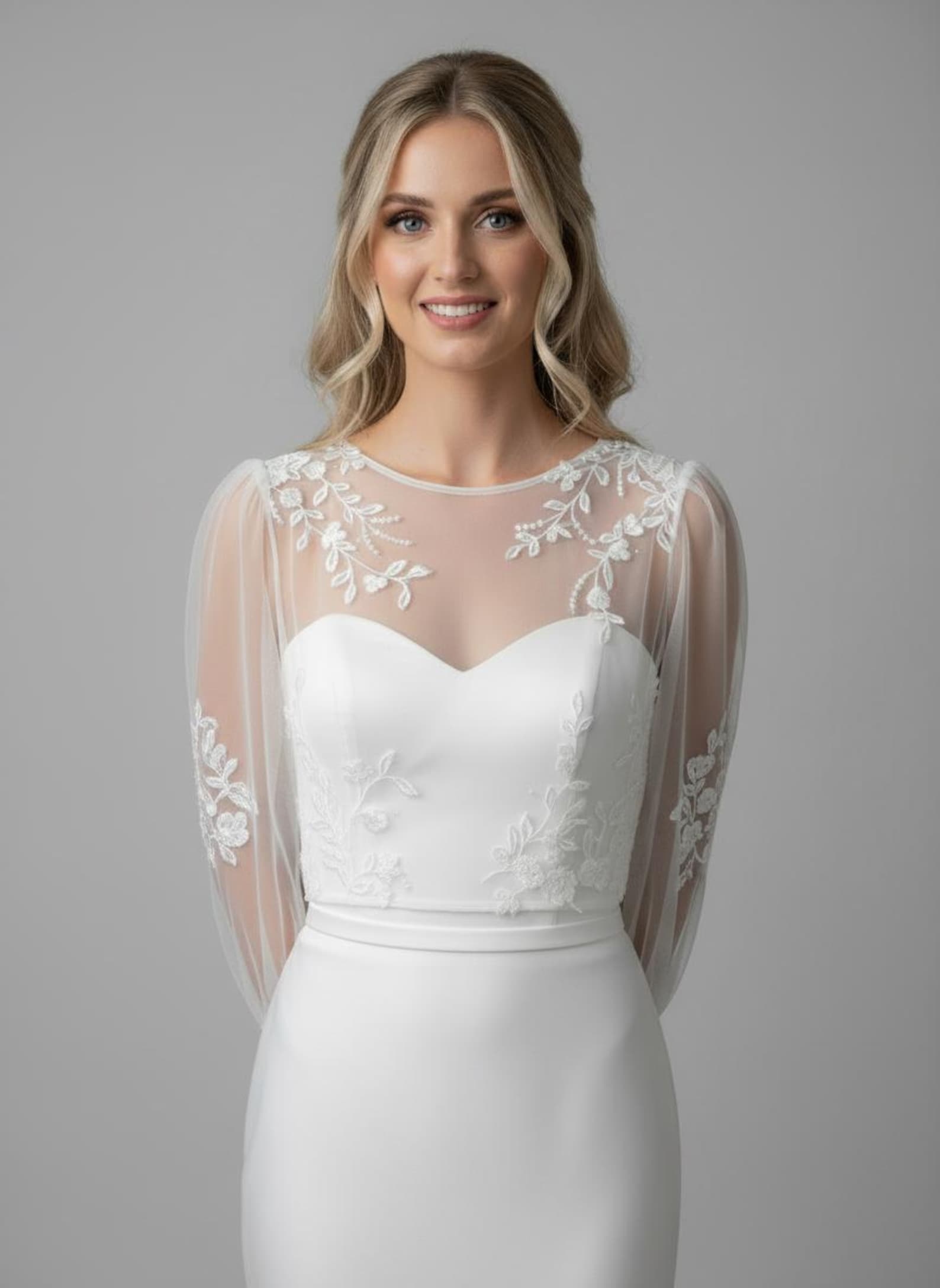 Floral Lace Wedding Dress Topper: Bridal Separates Overlay - Etsy Floral Lace Wedding Dress Topper: Bridal Separates Overlay - Etsy