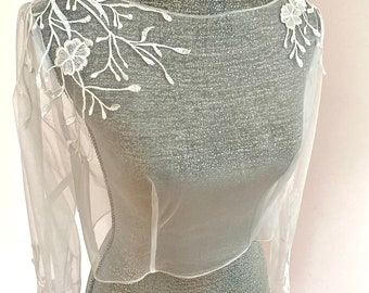 Off White Lace Top, Bridal Separates, Crop Tops,