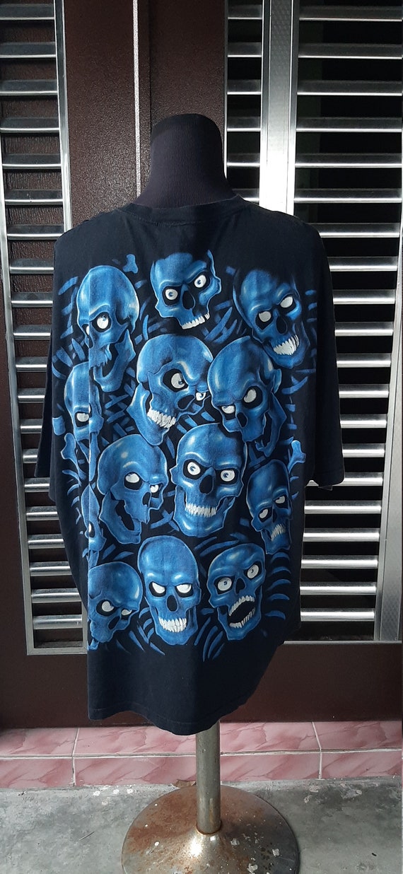 Vintage Skull Pile Liquid Blue Rare