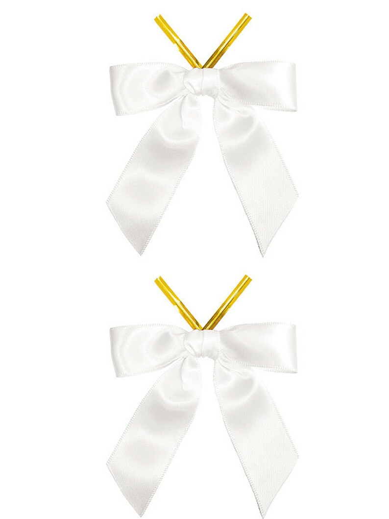50 White Satin Ribbon Bows Premade White Ribbon Bows | Etsy