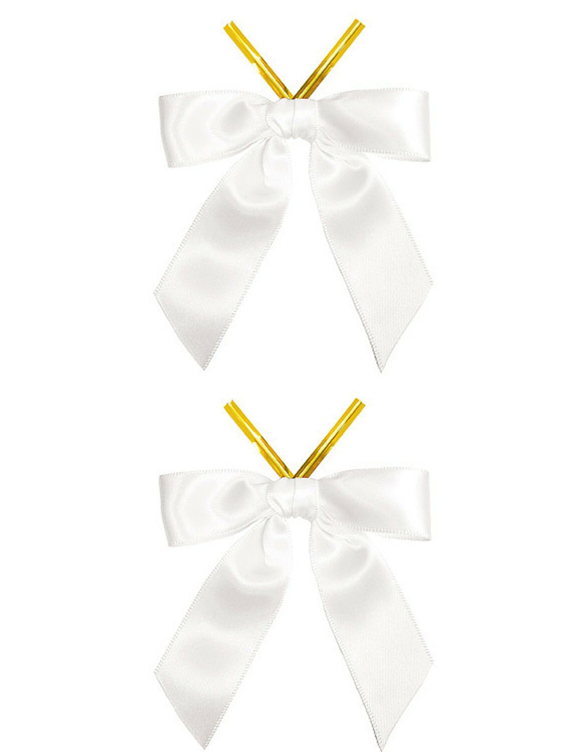 50 White Satin Ribbon Bows Premade White Ribbon Bows Etsy