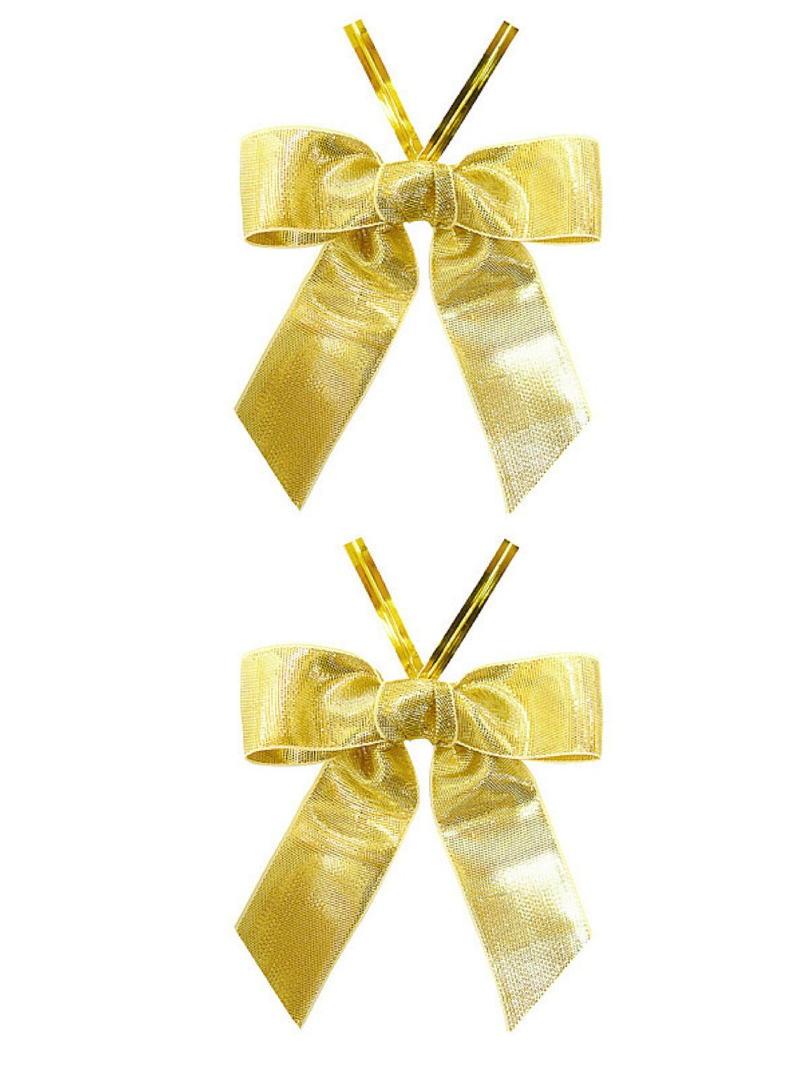 50 Metallic Gold Satin Ribbon Bows Premade Gold Ribbon Bows Etsy
