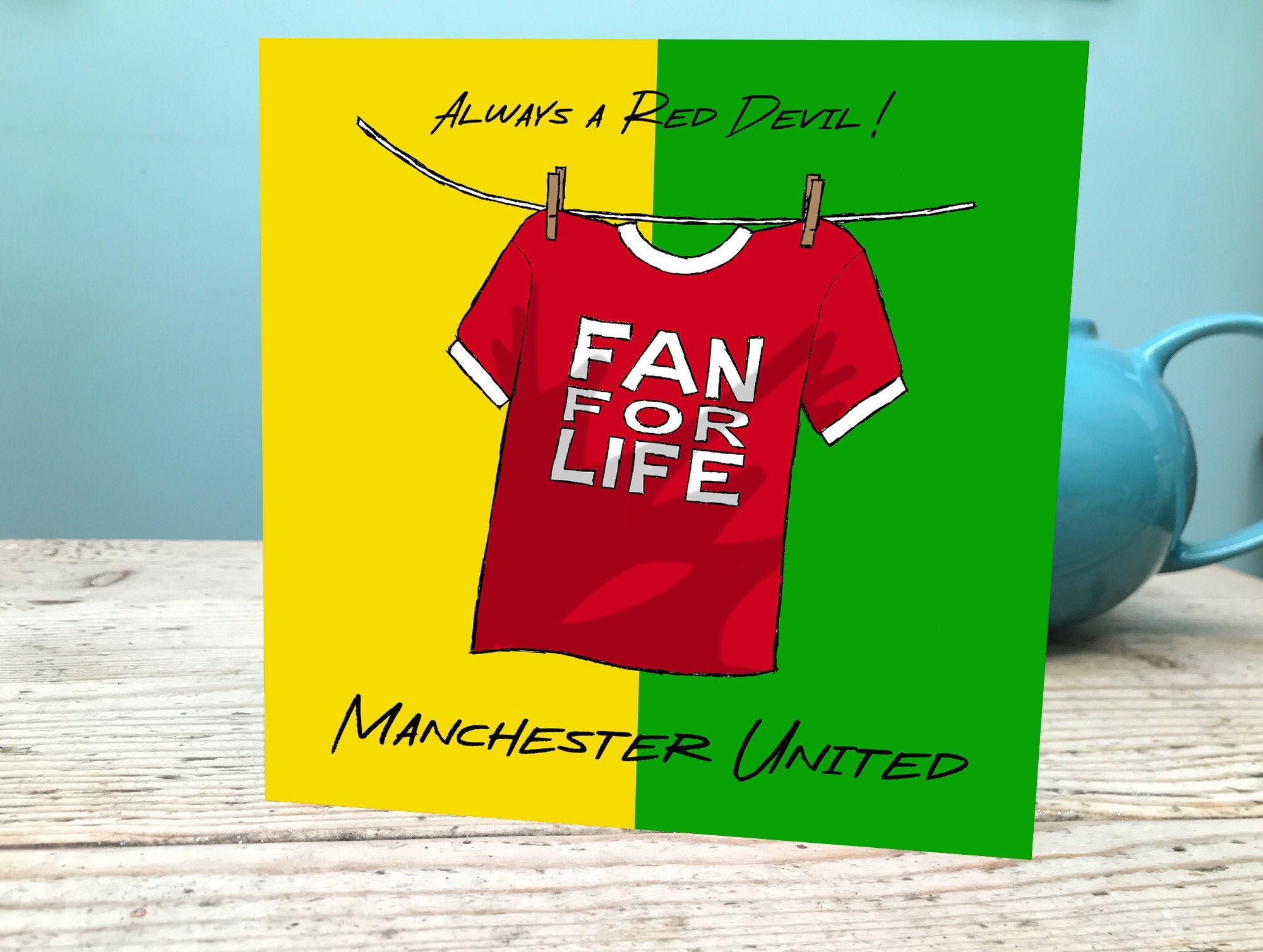 Manchester United Fan Card / Folding Man Utd Birthday Card / | Etsy