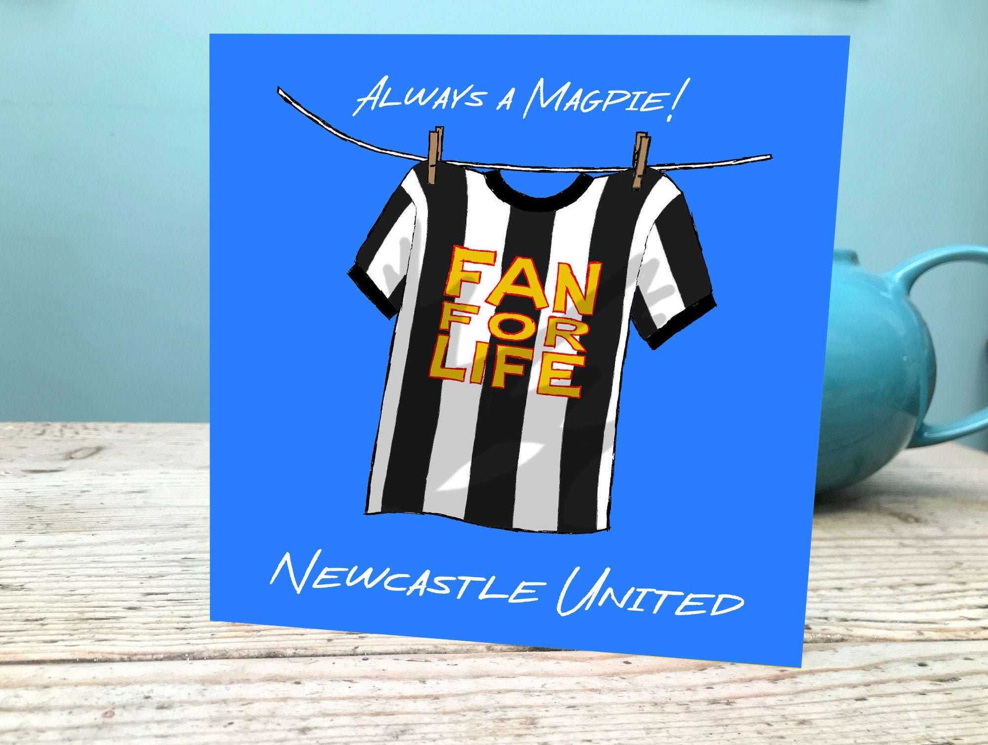 Newcastle United Fan Card / Folding Magpies Birthday Card / Etsy