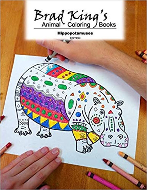 Download Hippopotamuses Coloring Book Etsy