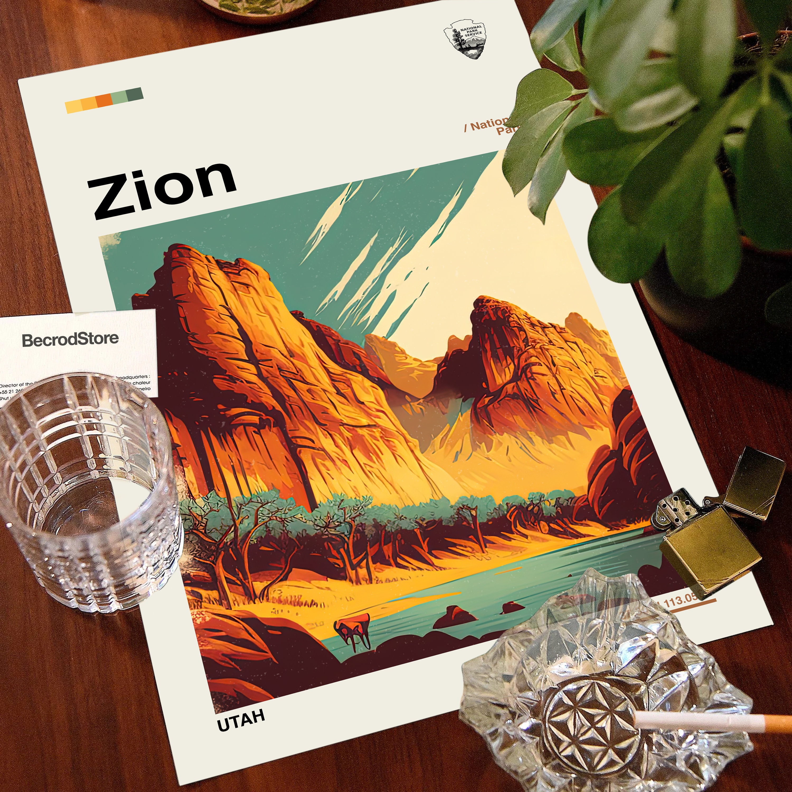 Discover Voyage Vintage: Parc National De Zion Poster