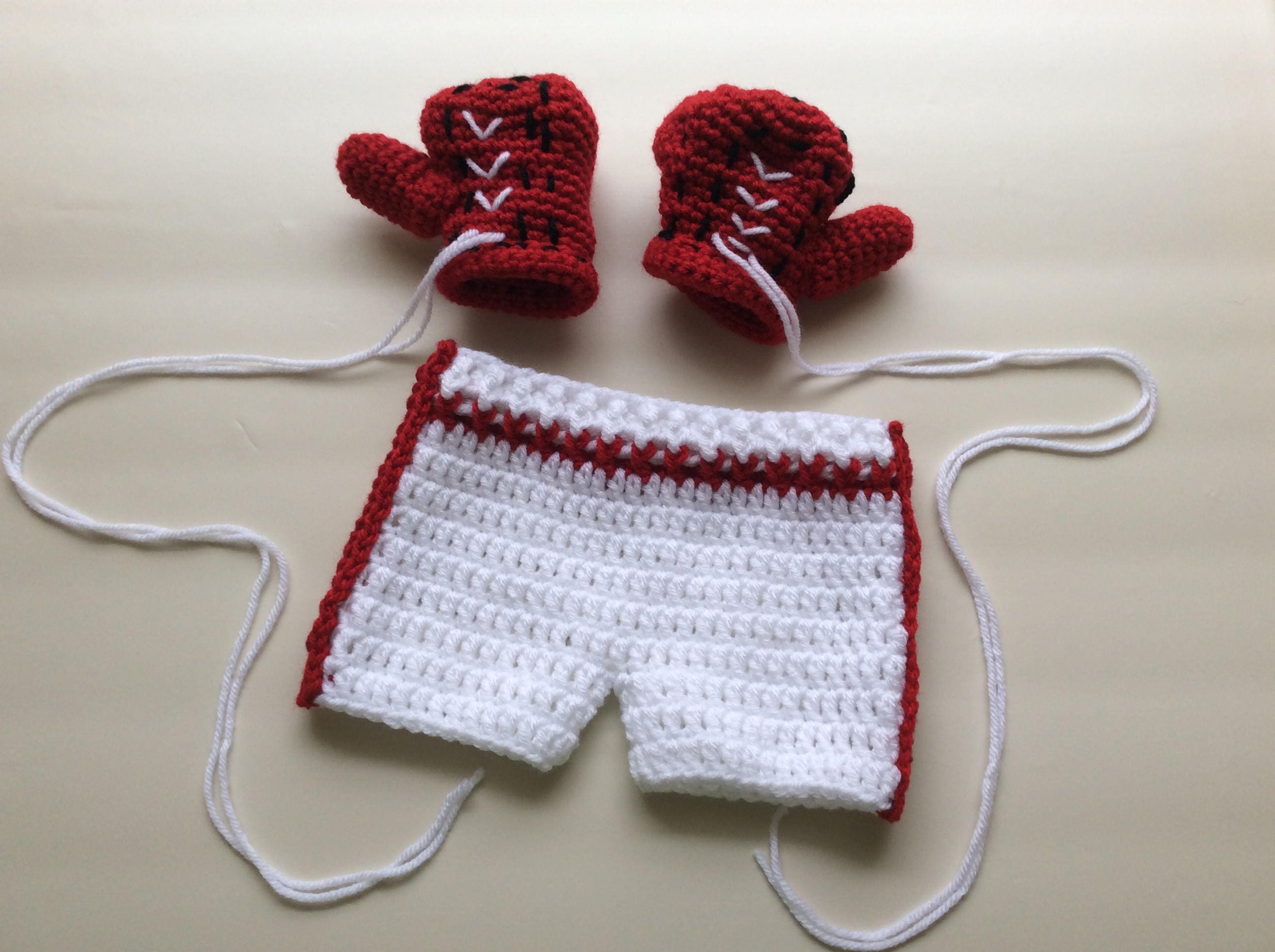 Crochet Boxing Newborn Photo Prop/Boxing Gloves Set/Newborn Etsy