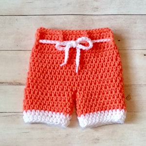 Crochet Baby Surfer Shorts/Newborn Swimsuit/Newborn Photography Prop/Halloween Costume /Baby Shower Gift/Cake Smash Session/Board Shorts image 4